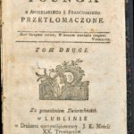 Strona tytułowa II tomu polskiego przekładu Nocy Younga (1785)