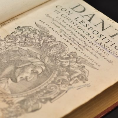 Strona tytułowa wydania Boskiej komedii z komentarzami Christophoro Landino, Wenecja 1564