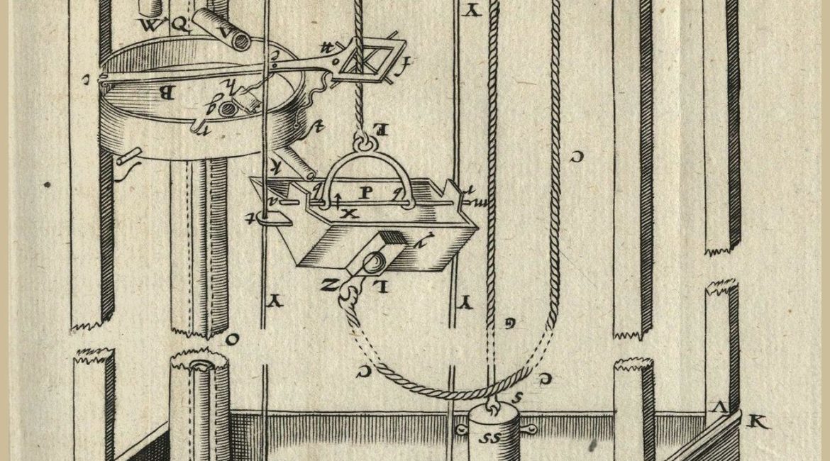 Machina prima motus perpetui artificialis – urządzenie zaprojektowane przez Stanisława Solskiego. Rysunek zamieszczony w dziele Kaspara Schotta: Technica curiosa (SZ I III 23).