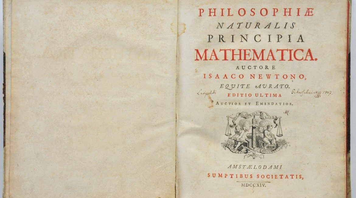 Strona tytułowa amsterdamskiej edycji Philosophiae naturalis principia mathematica (1714)