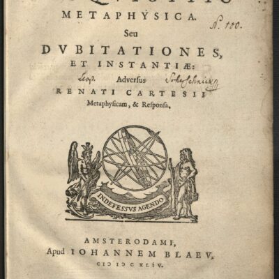 Strona tytułowa Disquisitio metaphysica (Amsterodami, 1644)