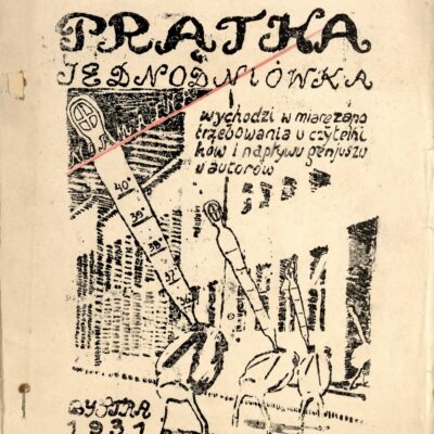 Prątka Jednodniówka. [Nr 1] (1931). Okładka. Oryginał w zbiorach Książnicy Cieszyńskiej, sygn. KD 03614.